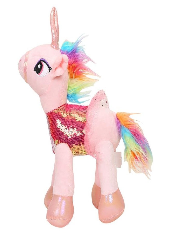 STRIDERS لعبة يونيكورن قطيفة ناعمة للأطفال من ستريدرز - وردي | حيوان محشو لطيف للأطفال | يونيكورن سحري قابل للعناق للبنات والأولاد | قطيفة ناعمة وآمنة لوقت اللعب - Image 3